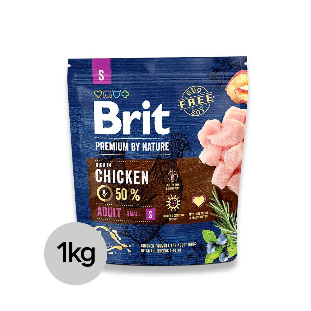 [유통기한 임박 할인 26년 6월 17일 까지] 브릿 프리미엄 어덜트 스몰바이트 알갱이 작은 강아지 사료 치킨 1kg, 1개, 1kg, 닭 10,000원