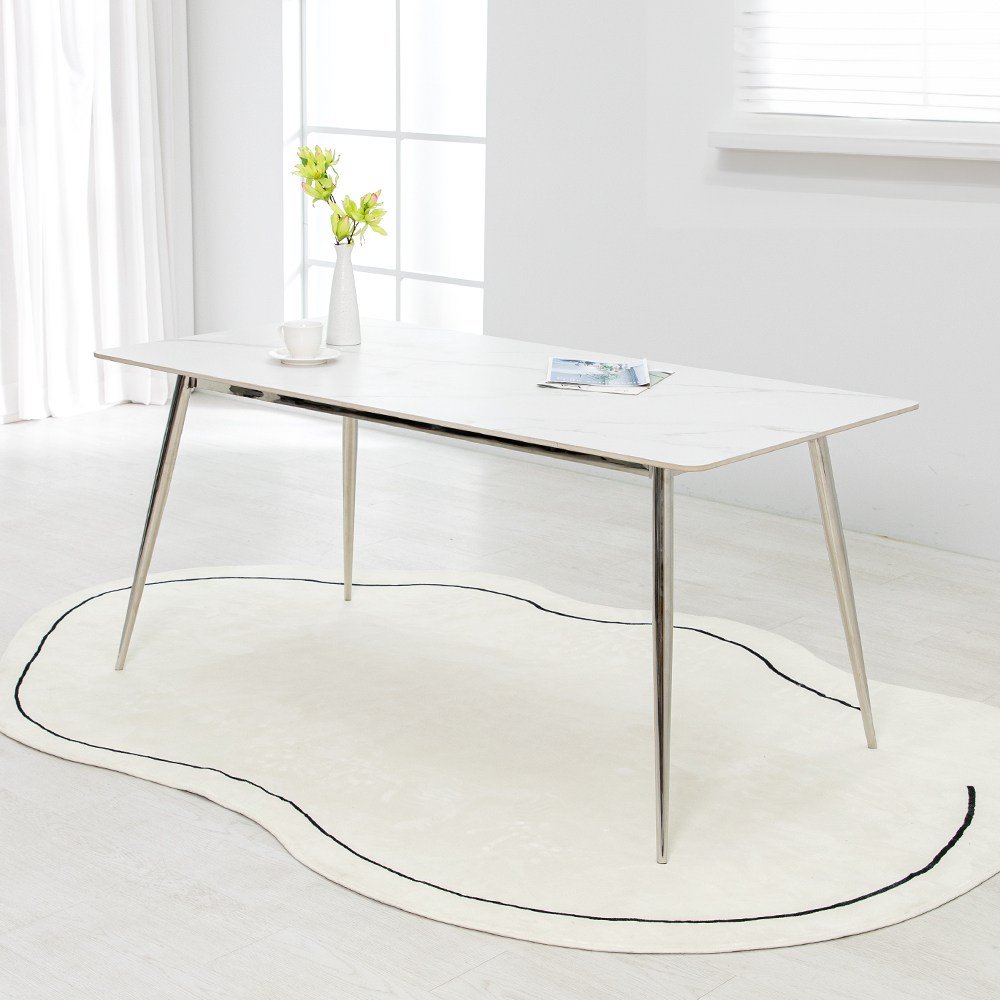 프랑크 세라믹 1600X800 사각 40R 12T 포세린 테이블 스테인리스 다리, 화이트 179,000원