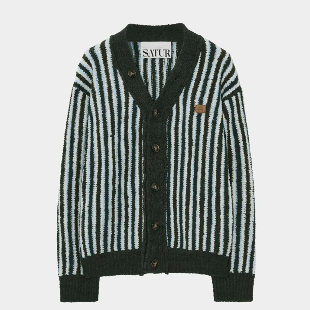 세터 남성용 파로 오버 사이즈 울 블렌드 스트라이프 가디건 134,560원