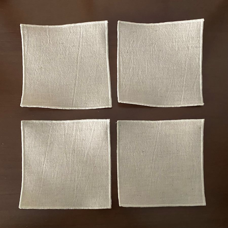 홈까페 패브릭컵받침 체크무지 코스터 무라벨 4p 9,400원