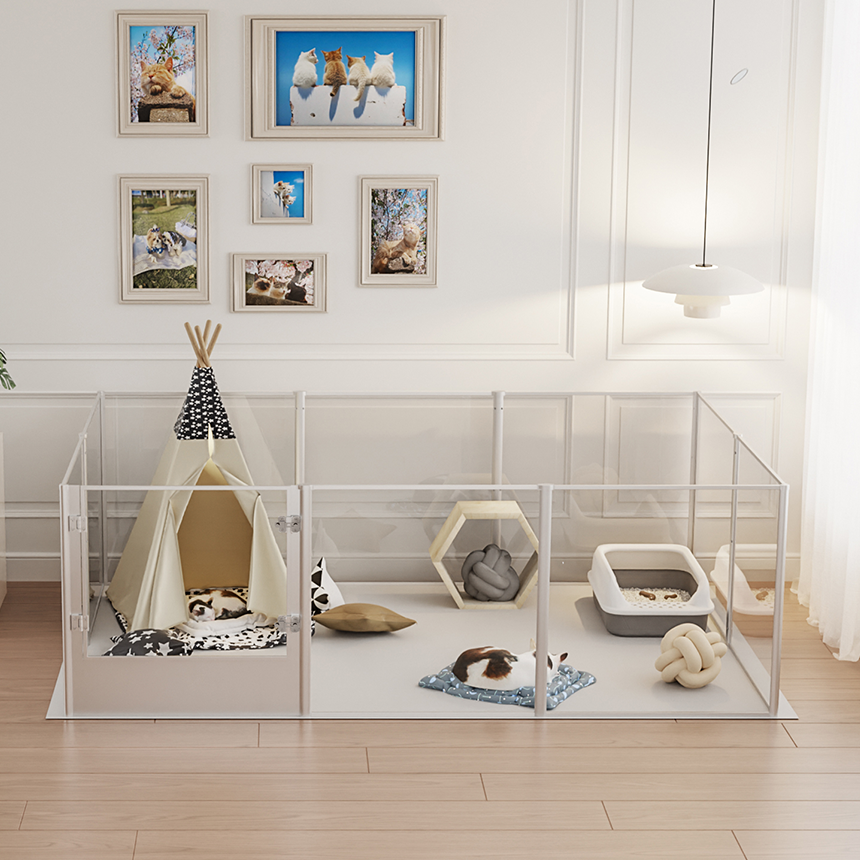 BingoPaw 대형 아크릴 강아지 울타리 안전문 펜스 튼튼한 알루미늄 합금 260,000원