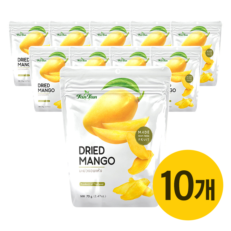 [백화점입점] 태국 건망고 슬라이스 말린 건조 망고 말랭이 건 말린 과일 원물 간식 탄탄망고, 10개, 70g 34,900원