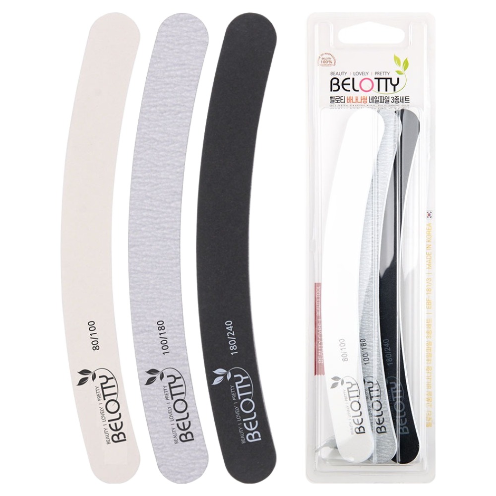 벨로티 국내생산 고급 손톱샌딩 네일파일 세트, 바나나형, 1세트 5,600원