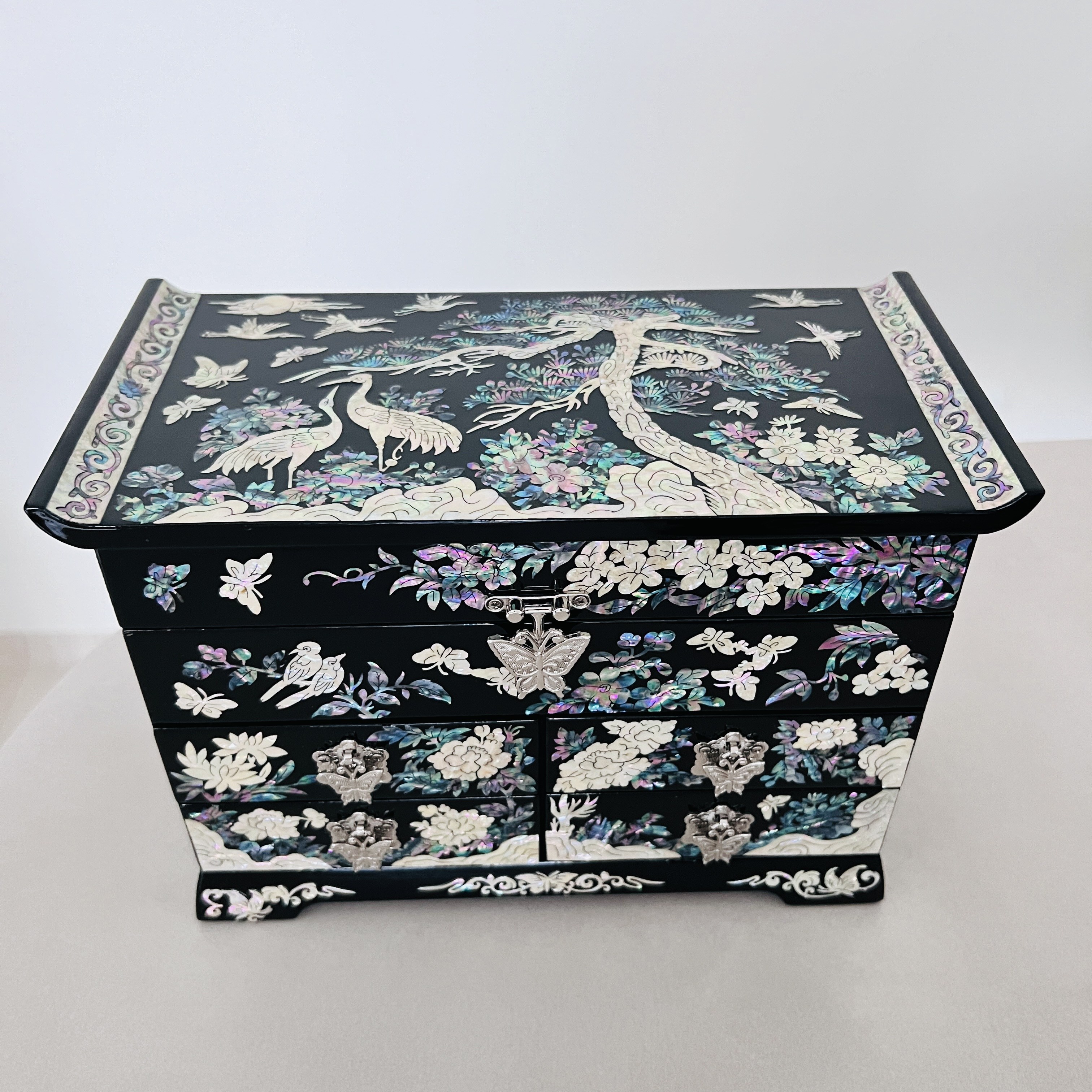 황실 블랙 4단 고급 자개 경대 나전칠기보석함 5단 자개보석함 외국인선물, 블랙, 1개 225,000원