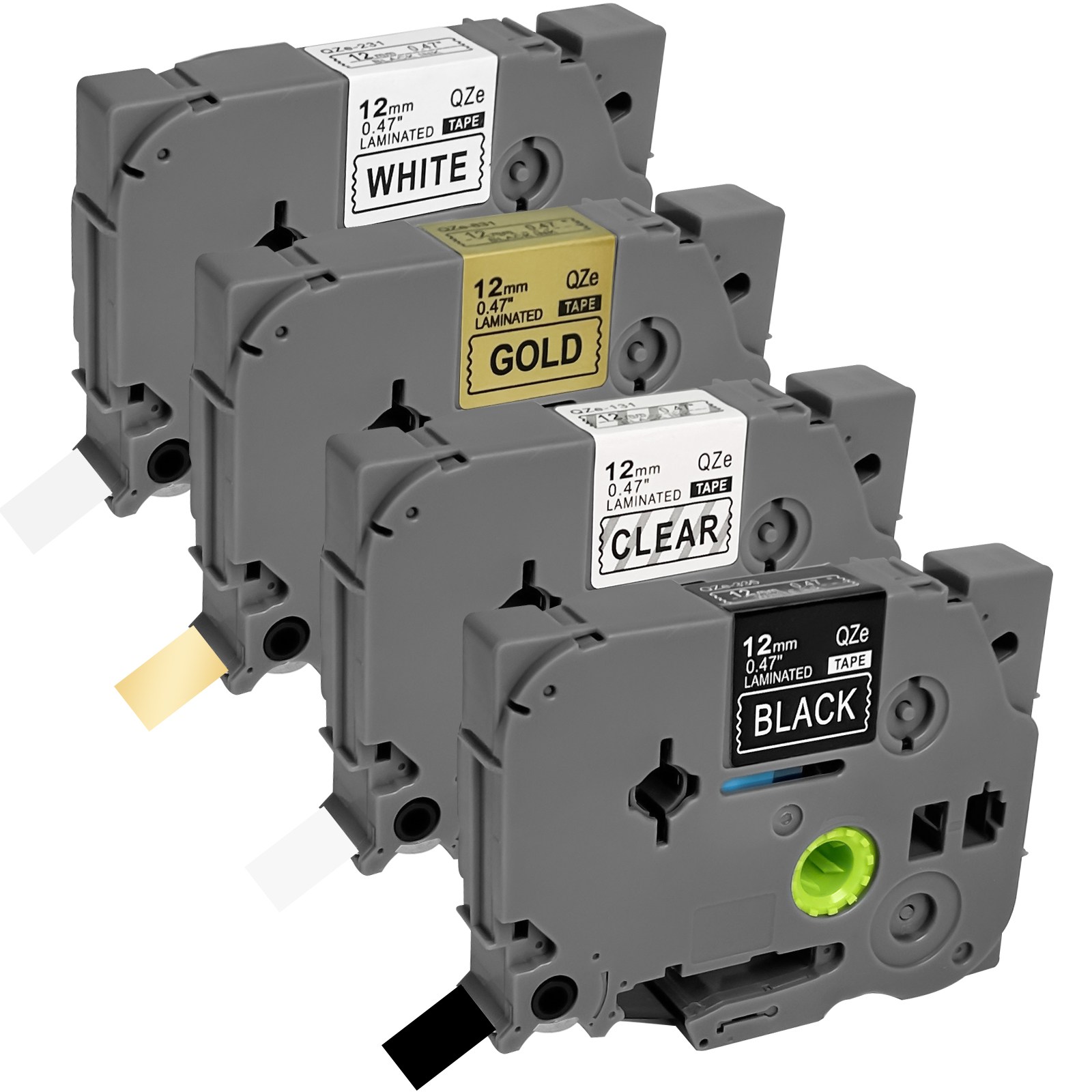 4롤 TZe 12mm 테이프, 층압 컬러 라벨 테이프, Brother P-Touch TZ TZe 프린터용 대체품, H105 H110 H107B 모델에 적합 13,890원