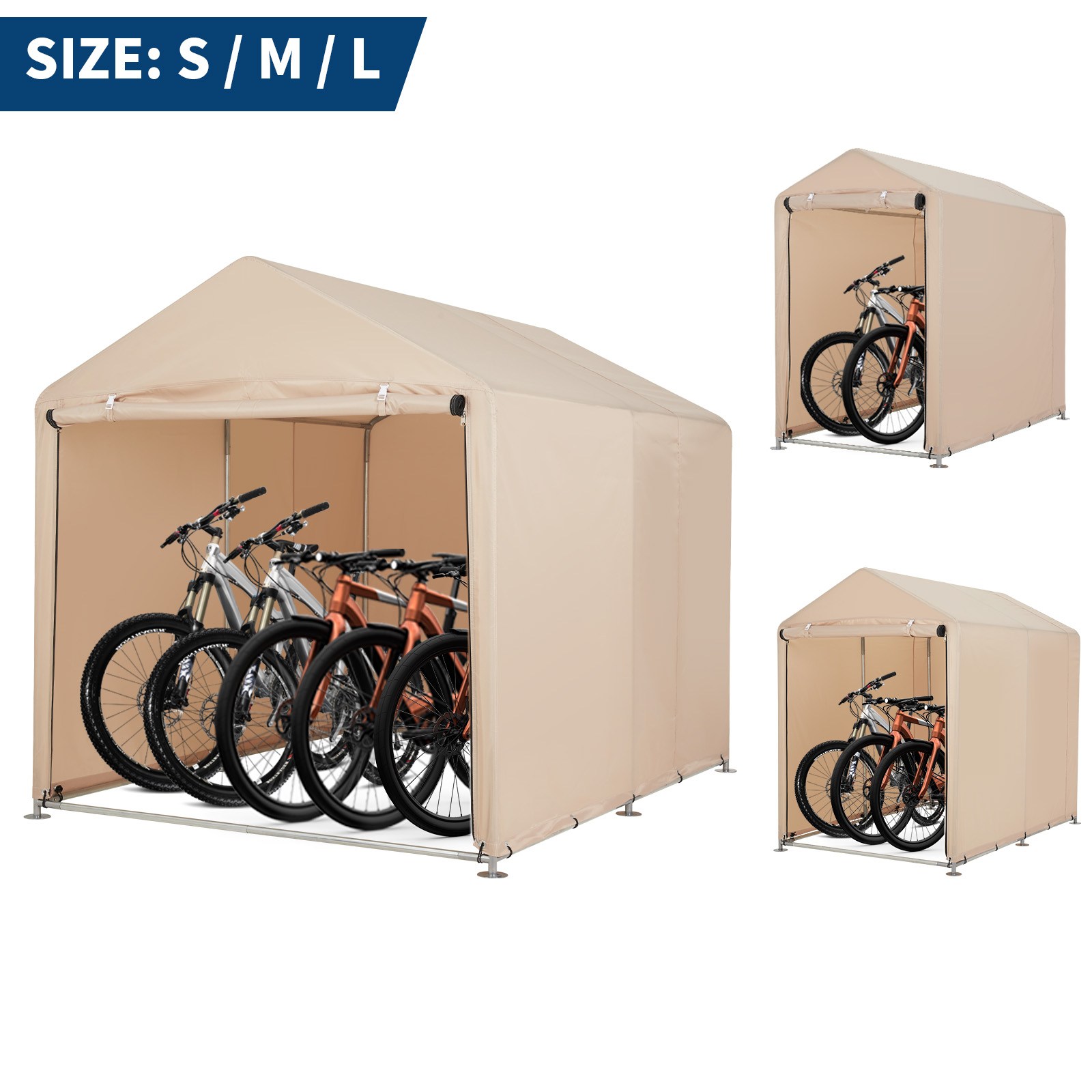 GARVEE 다용도 옥스퍼드 조립식 텐트 자전거 오토바이 쉘터 천막 실외 창고 캐노피, 카키 99,000원