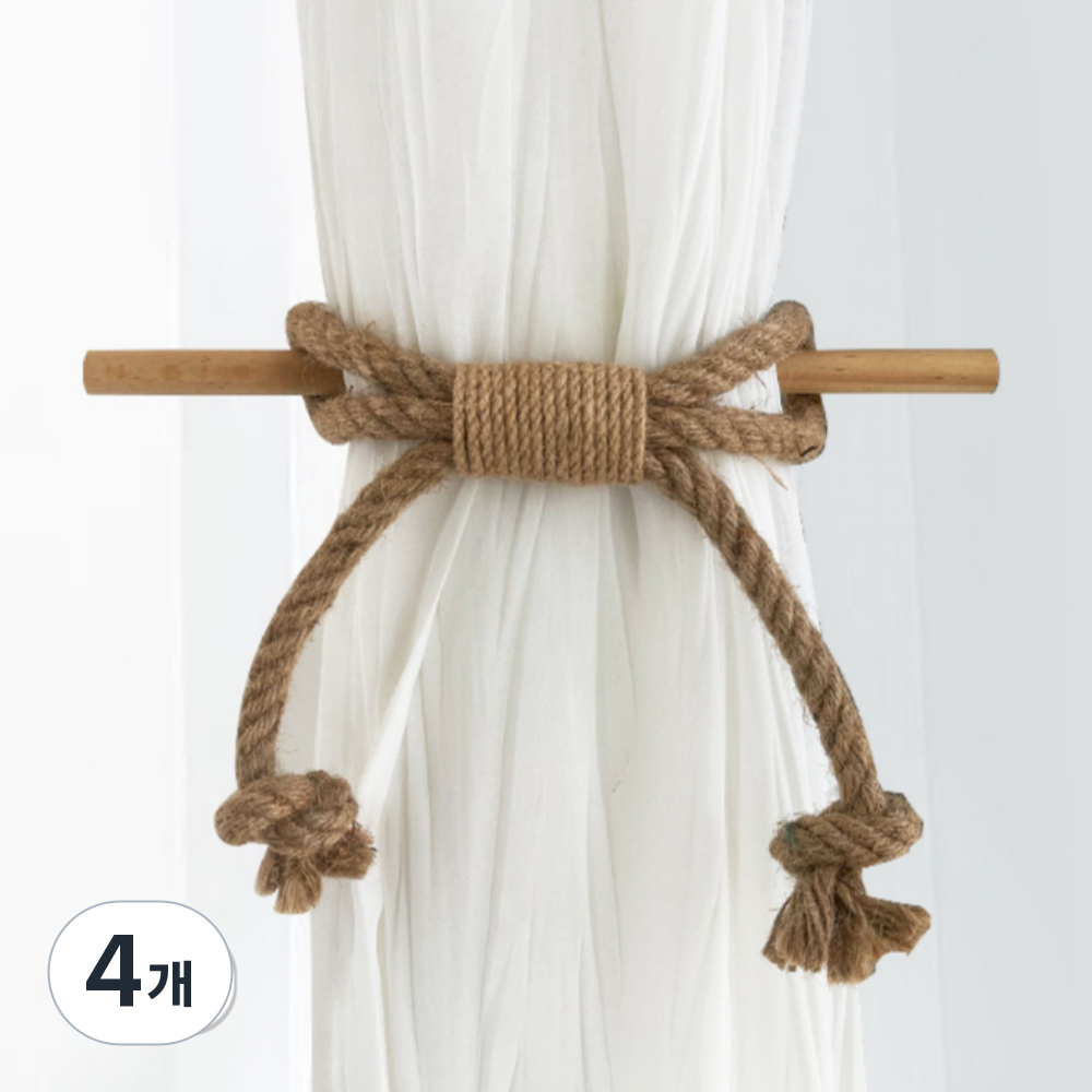인헨스몰 내츄럴 감성 인테리어 커튼 타이백, 브라운, 4개 15,790원