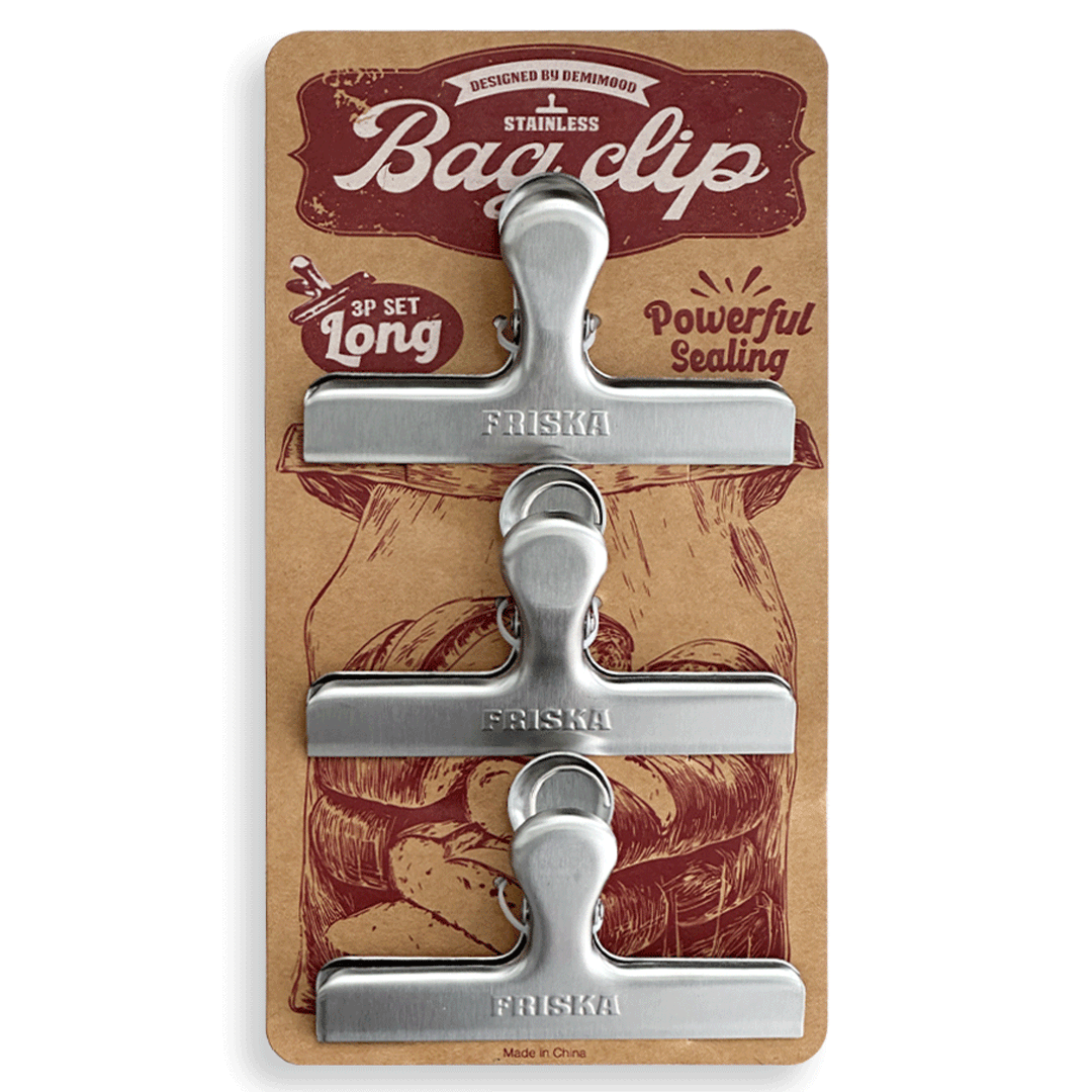 데미무드 프리스카 스텐 밀봉 집게 대형 3P SET, 실버, 1개 6,900원