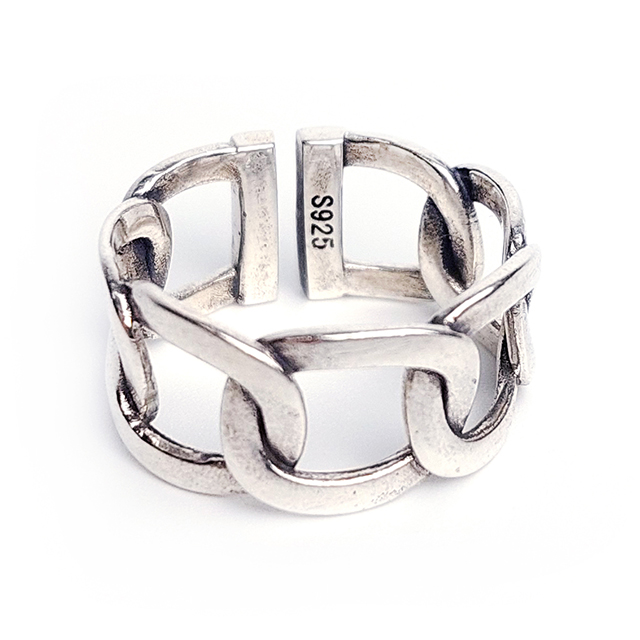 리즈타라 실버 925 볼드 체인 반지 / 남녀공용 커플링 우정반지 오픈링 52,000원