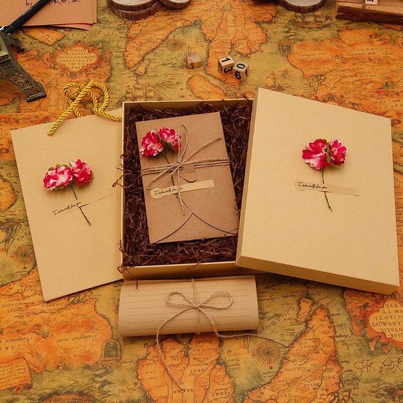 Equator빈티지 감성 로맨틱 편지지 선물 세트, 레드 카네이션 11,900원