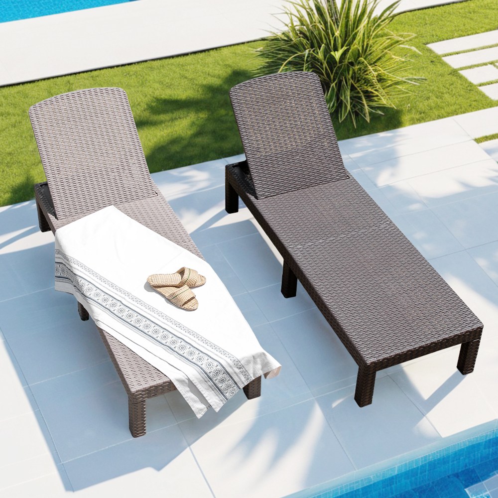 엔터 접이식 썬베드 라탄 해변 비치 리조트 수영장 선베드 야외용 카페 펜션 침대 의자, 브라운 87,000원