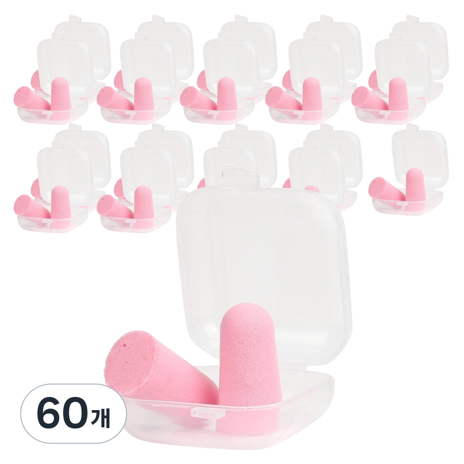 디케이원 예쁜 소음방지 귀마개 핑크A 1.4 x 2.8 cm, 60개, 2개입 28,200원