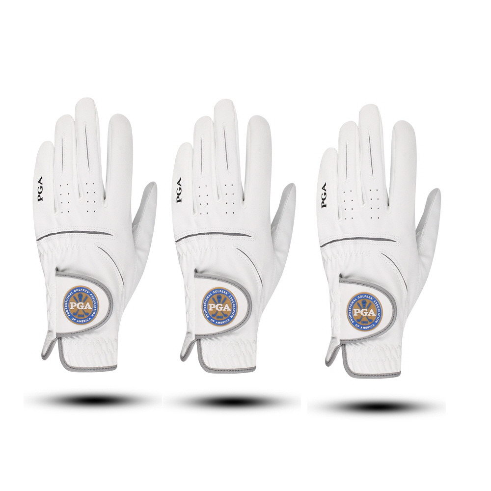 PGA투어 남성용 골프 장갑 왼손용, 화이트, 3개 18,000원