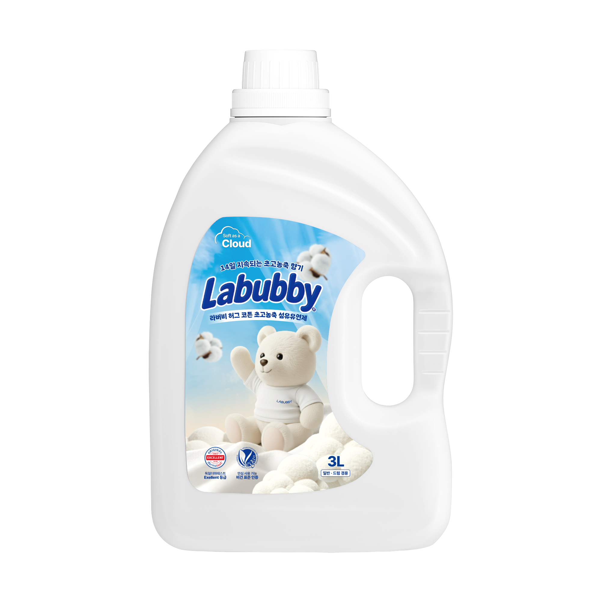 라버비 독일더마 비건 인증 초고농축 섬유유연제 허그코튼 본품, 1개, 3L 14,800원