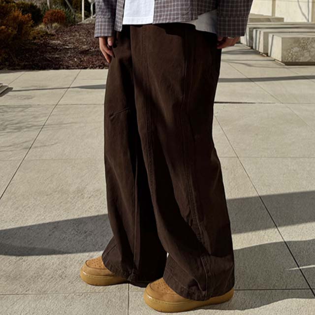 남자 하트 자수 와이드 코튼팬츠 절개디자인 벌룬핏 루즈핏 오버핏 스트릿룩 캐주얼 면바지 (4color) 49,800원