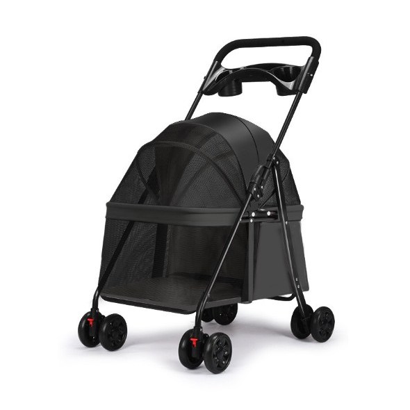 리틀보이 저상 강아지 유모차 퀵폴딩, 1개, 블랙 61,800원