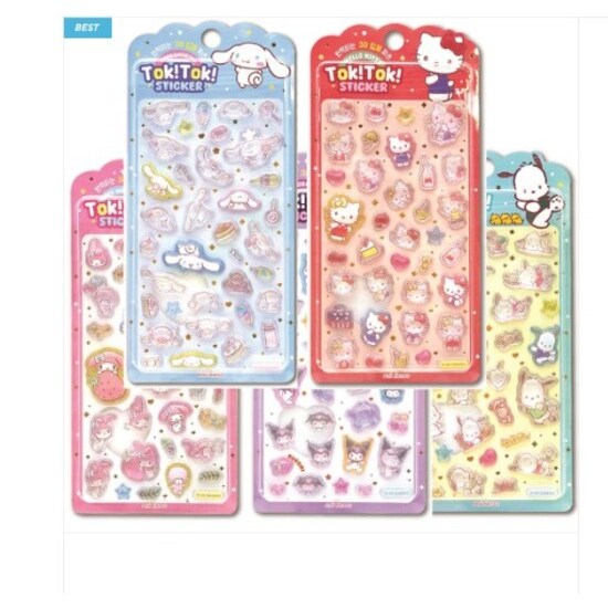 [26신상] 5000 산리오 톡톡스티커 3D입체스티커 TOK! TOK!, 3개, 랜덤색상 16,000원