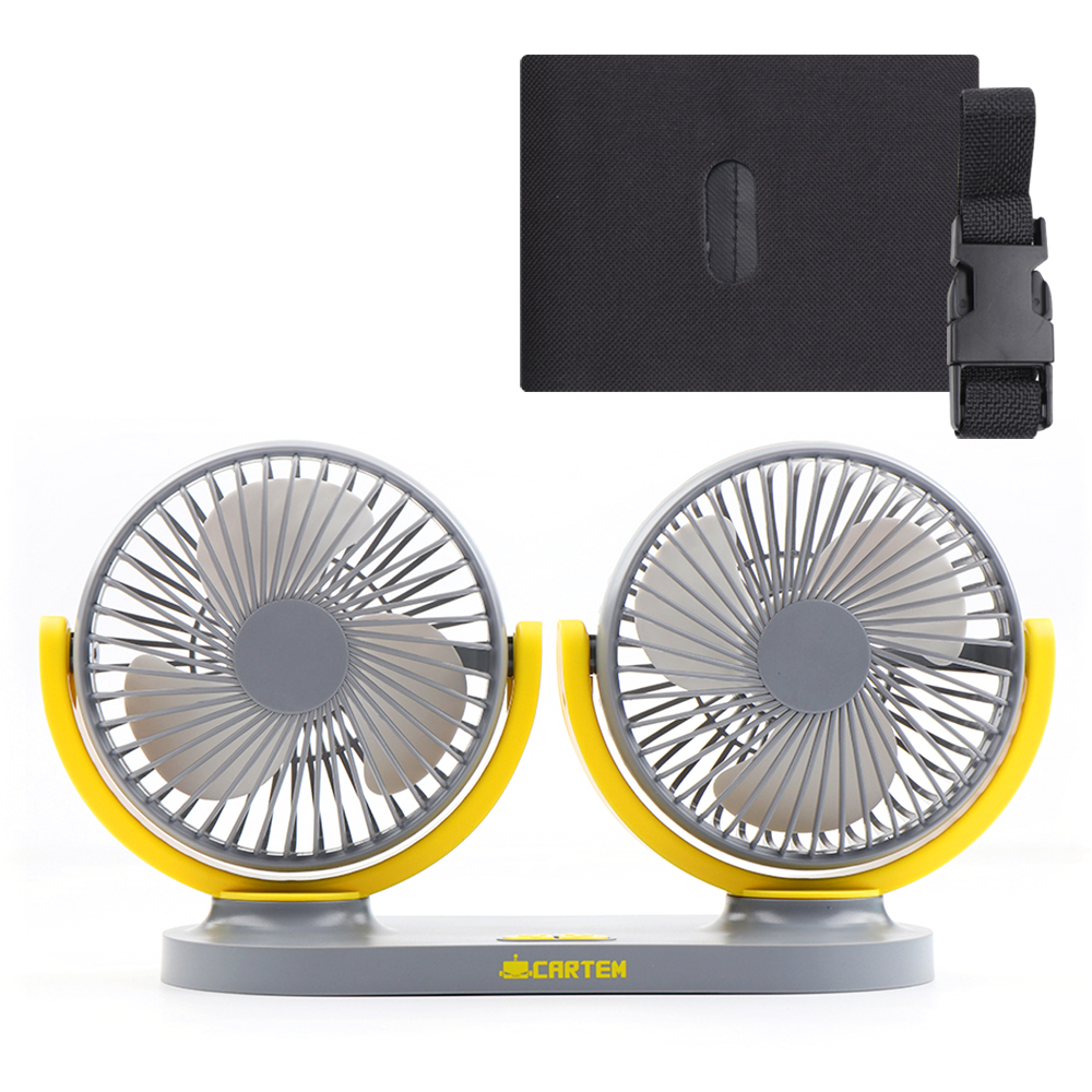 카템 3단 조절 듀얼 차량용 선풍기 + 전용 장착키트 17,000원