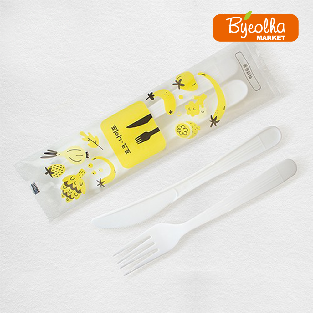 황금밥상 일회용 플라스틱 포크 나이프 수저세트 배달용 개별포장, 500개 45,300원