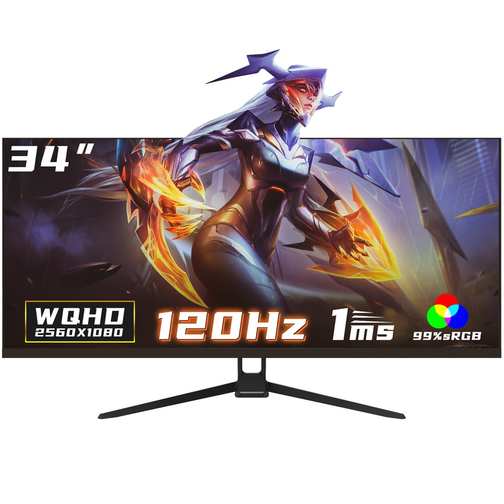 34인치 울트라와이드 커브드 게이밍 모니터 165Hz UWQHD 4k, 27인치 모니터 200Hz FHD, 커브드 컴퓨터 화면, Gawfolk 특가 할인중 218,000원