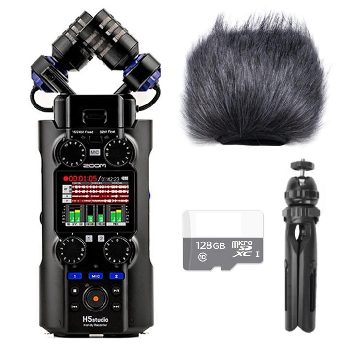 ZOOM H5 studio(128GB+헤어리 윈드스크린+고정삼각대)크리에이터 오디오 인터페이스 스튜디오 녹음 ASMR 마이크 공연장 악기연주 659,000원