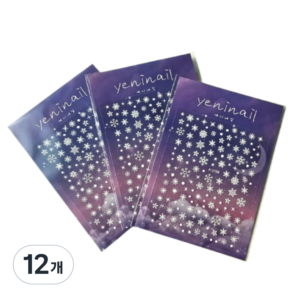 예니네일 눈꽃스티커, 12개, 화이트, 현재가 27,700원