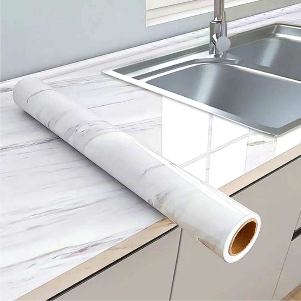 해피무드 접착식 주방 기름때 방지 시트지 대리석 화이트, 1개 5,870원