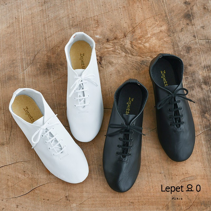레페토 재즈 댄스화 Jazz Repetto 발레화 레이스업 블랙 화이트 가죽 구두 289,300원