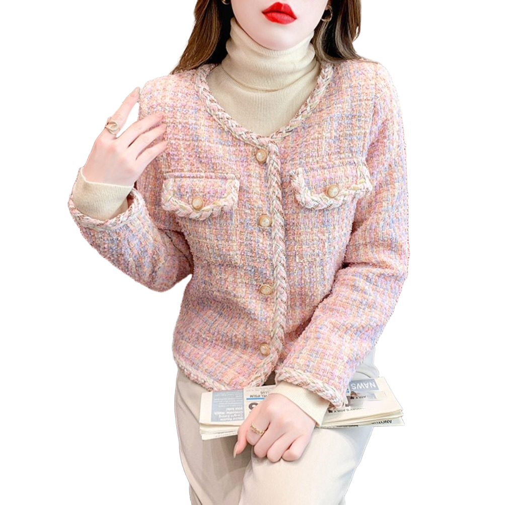 여성용 라운드 트위드 상의 봄 가을 쇼트 재킷 Women's jacket 23,800원