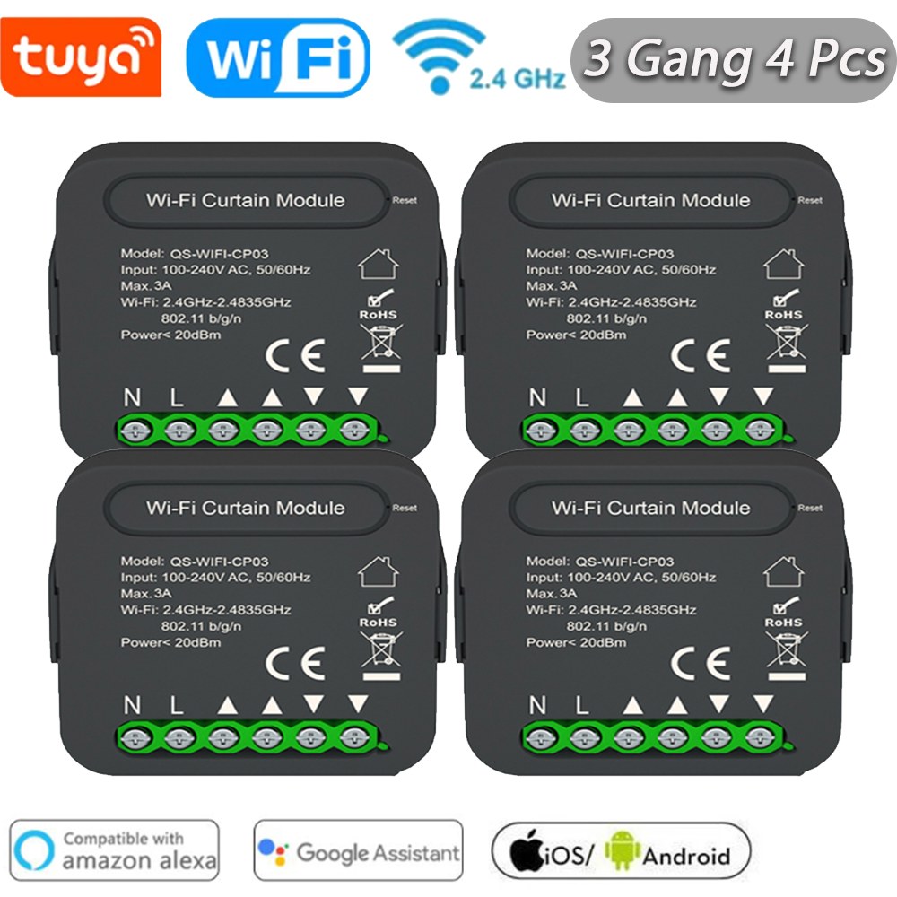롤러 셔터 블라인드 모터용 커튼 스위치 모듈, 스마트 홈, 구글 알렉사 컨트롤, QS-Zigbee, Wifi-CP03 Tuya 42,600원
