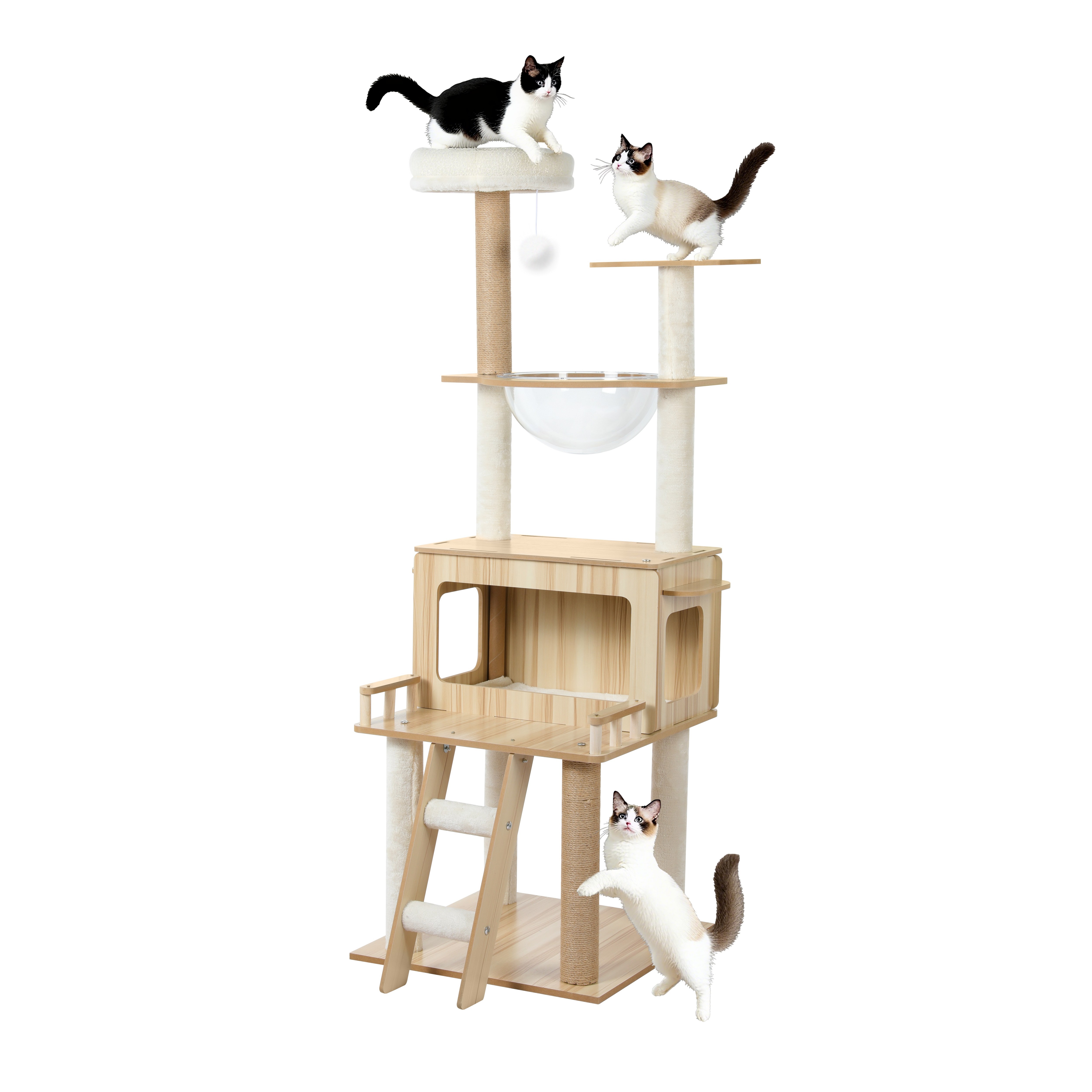 리빙가감법 대형 캣타워 고양이 모던 캣트리 해먹 숨숨집 실내 스크래쳐 캣폴, 1개, 원목색 39,990원