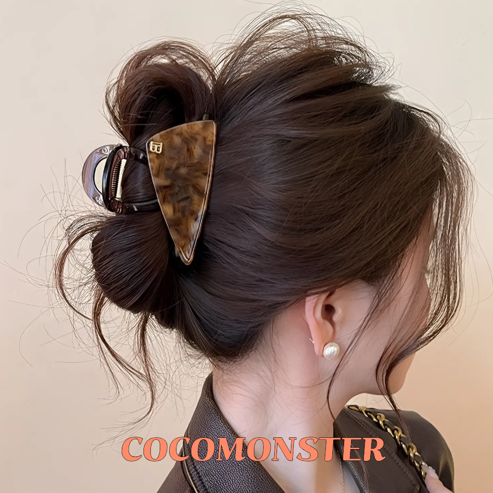 COCOMONSTER 프리미엄 셀롤로오스 삼각 포인트 올림머리 헤어 집게핀 8cm 19,000원