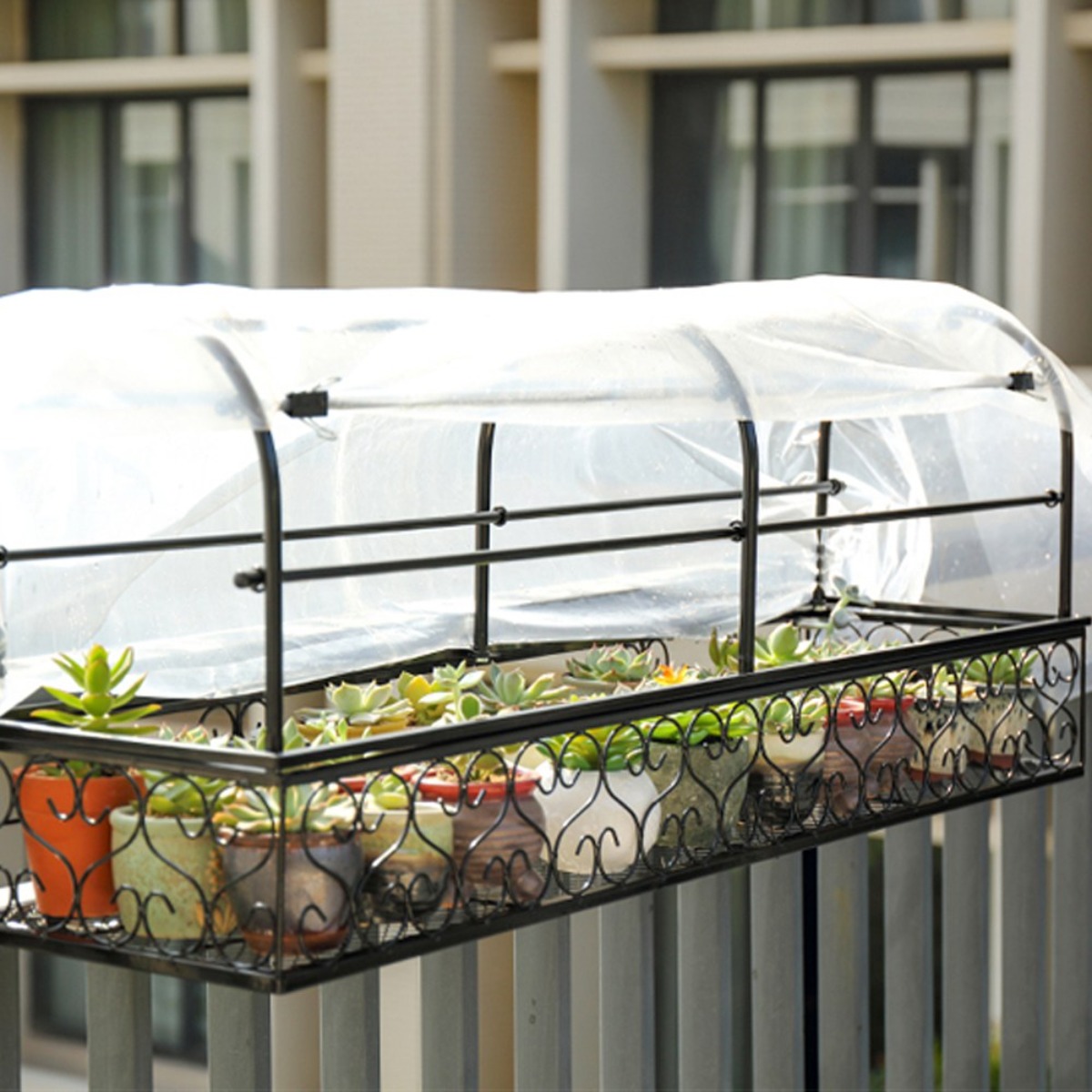 모칸도 베란다 화분걸이+하우스 거치대 세트 100x25cm 난간용고리, 고층 화이트, 1개 68,900원