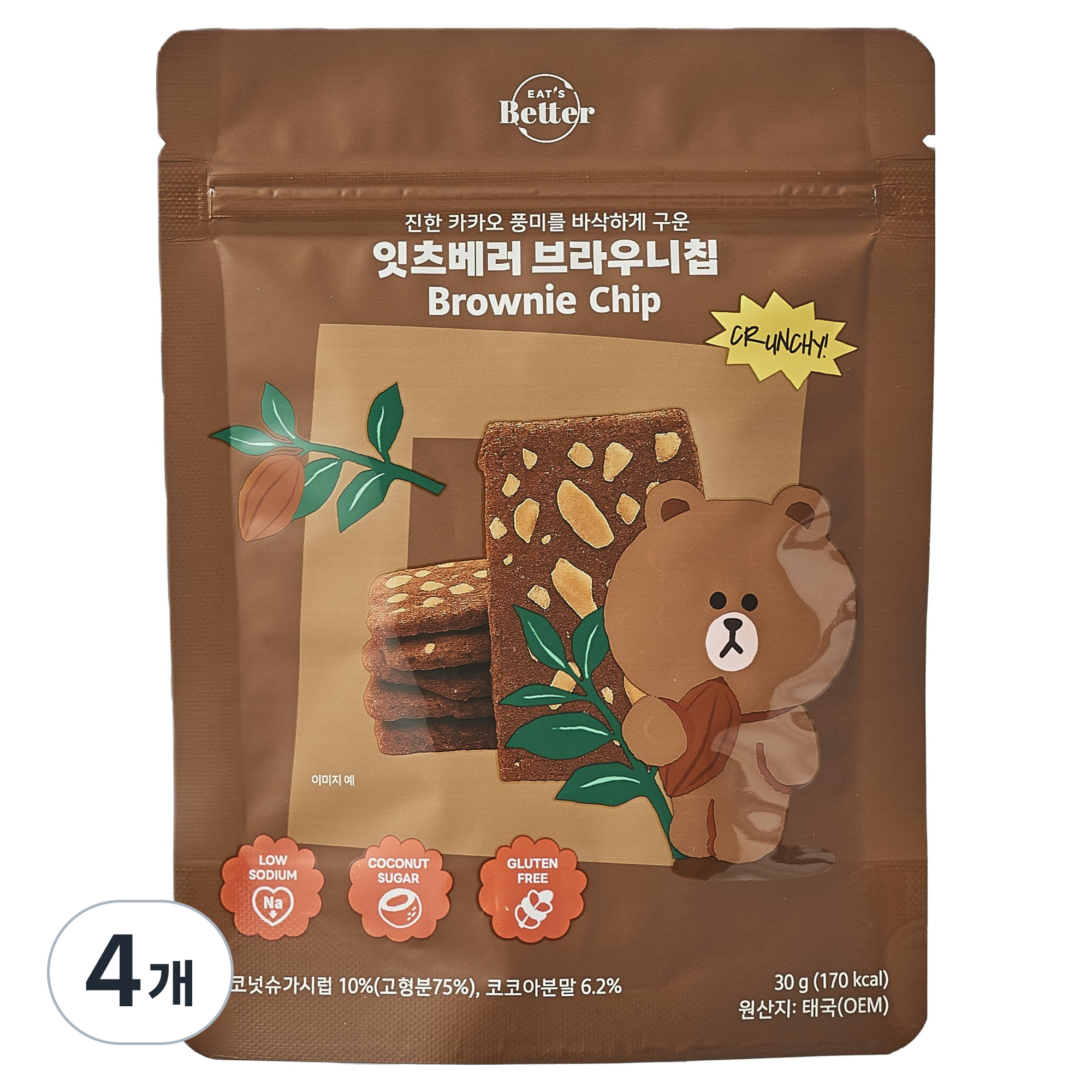 잇츠베러 브라우니칩, 30g, 4개 12,300원