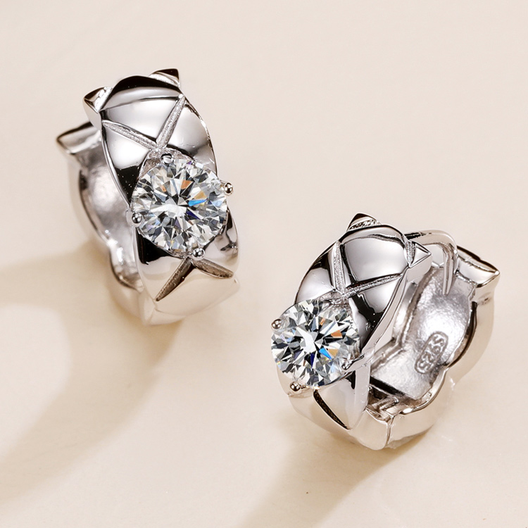 [모이사1캐럿/순은/고급세팅] 엠보스 원터치 귀걸이 + 보증서 + 선물포장 / EA1716 89,000원