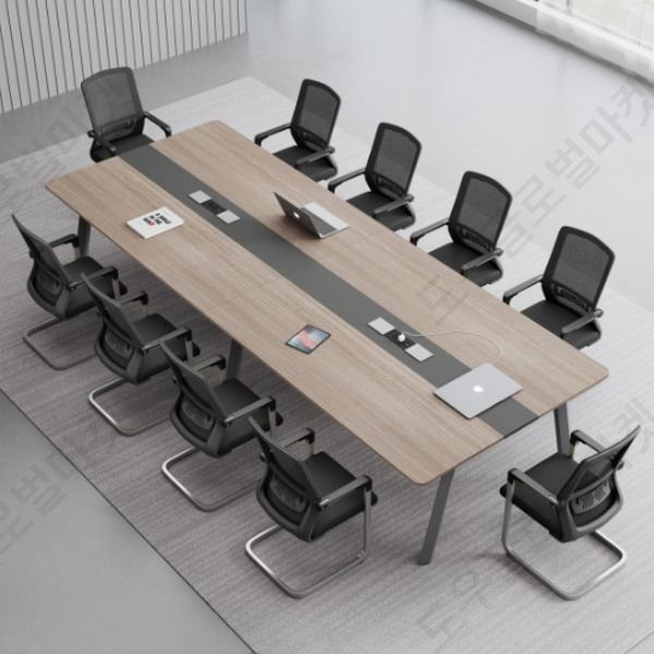 큰테이블 콘센트 10인테이블 회의용 강당 단체 휴게실 도서관 큰책상 넓은 탁자 학원 다이닝 모던 로비 작업다이 대형 사무용 테이블 세트 긴 원목 교육 상담용 다용도 회의실용 미팅용 758,500원
