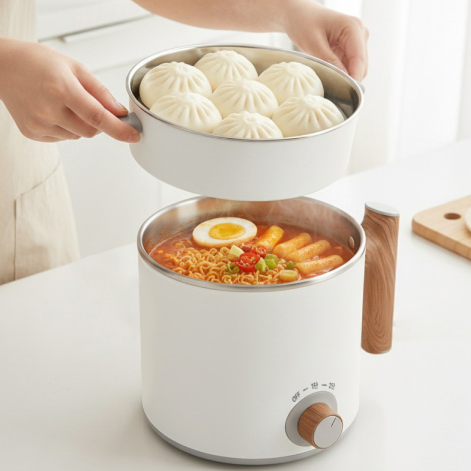 Visulink 2in1 멀티 전기냄비 노브 스타일 스팀냄비 2단계 불 조절 가정용 조리기구 28,990원