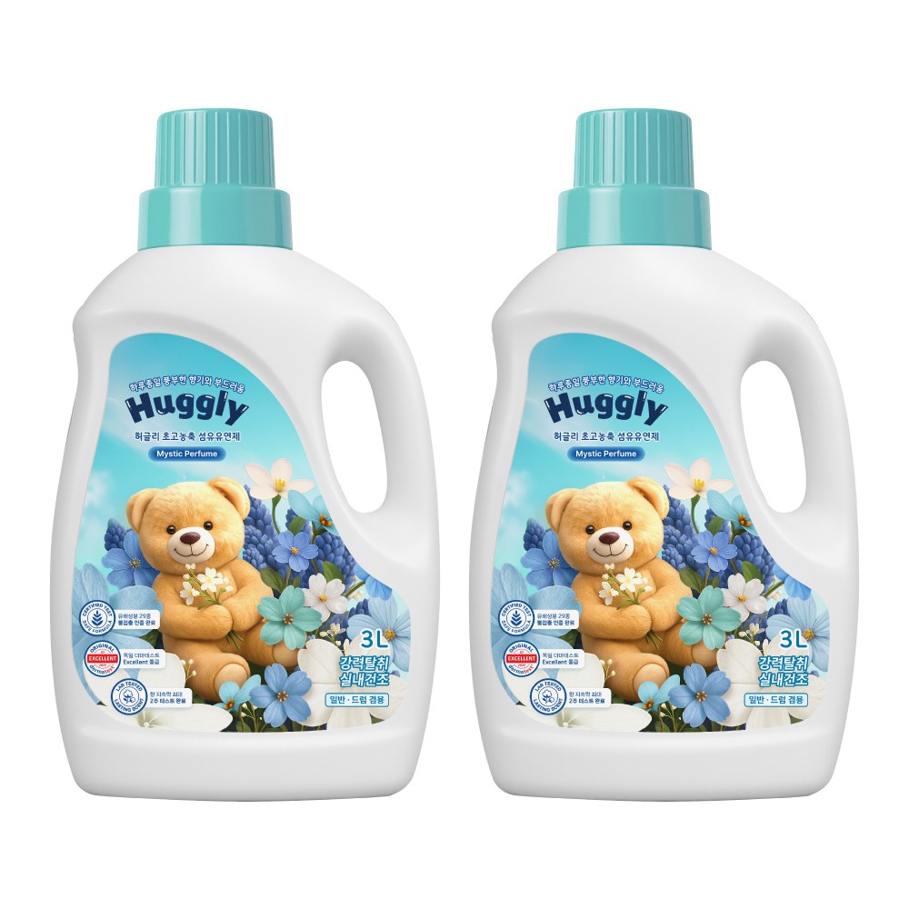 허글리 초고농축 섬유유연제 미스틱퍼퓸, 2개, 3L 24,550원