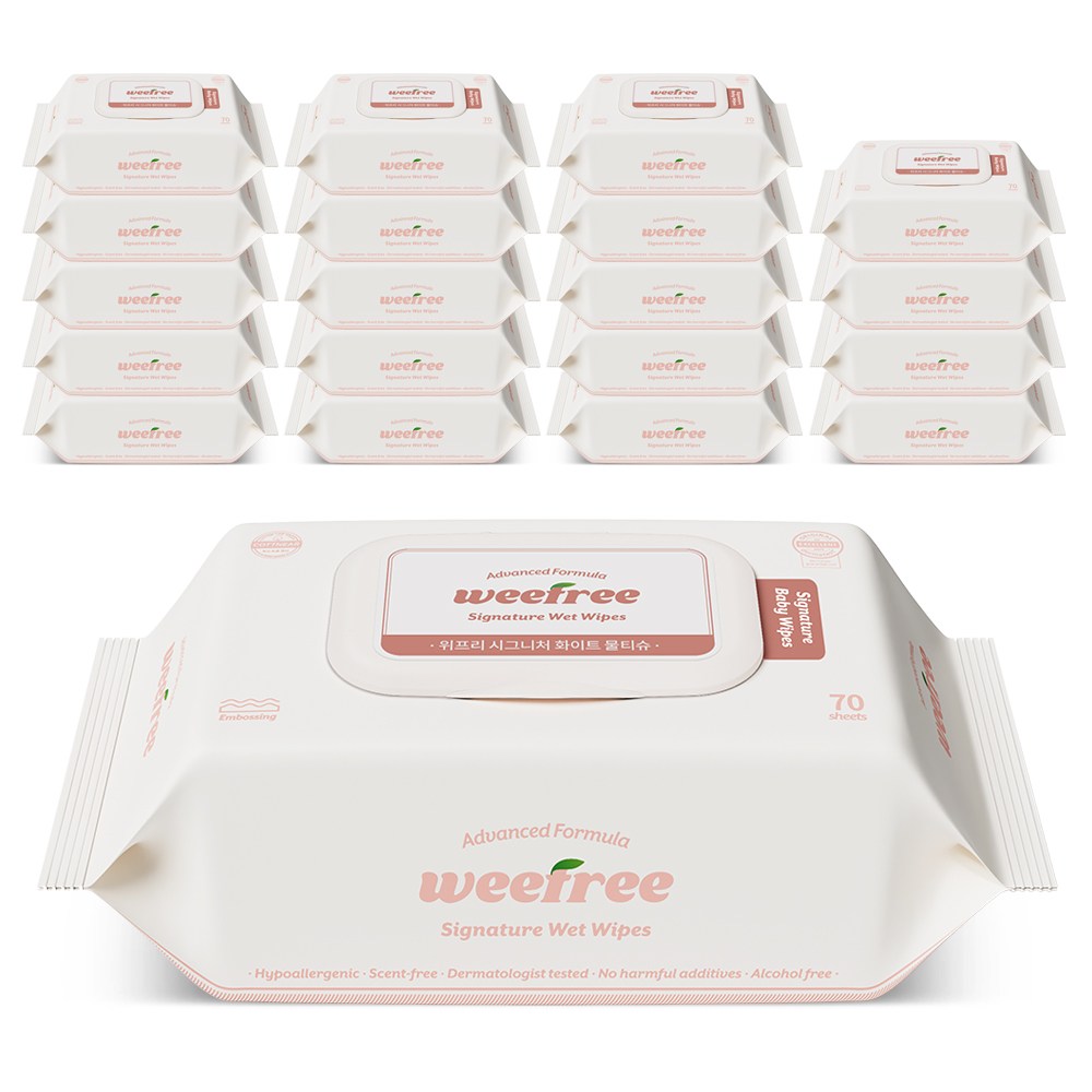 위프리 시그니처 엠보싱 아기물티슈, 20개, 70매, 85g 37,800원