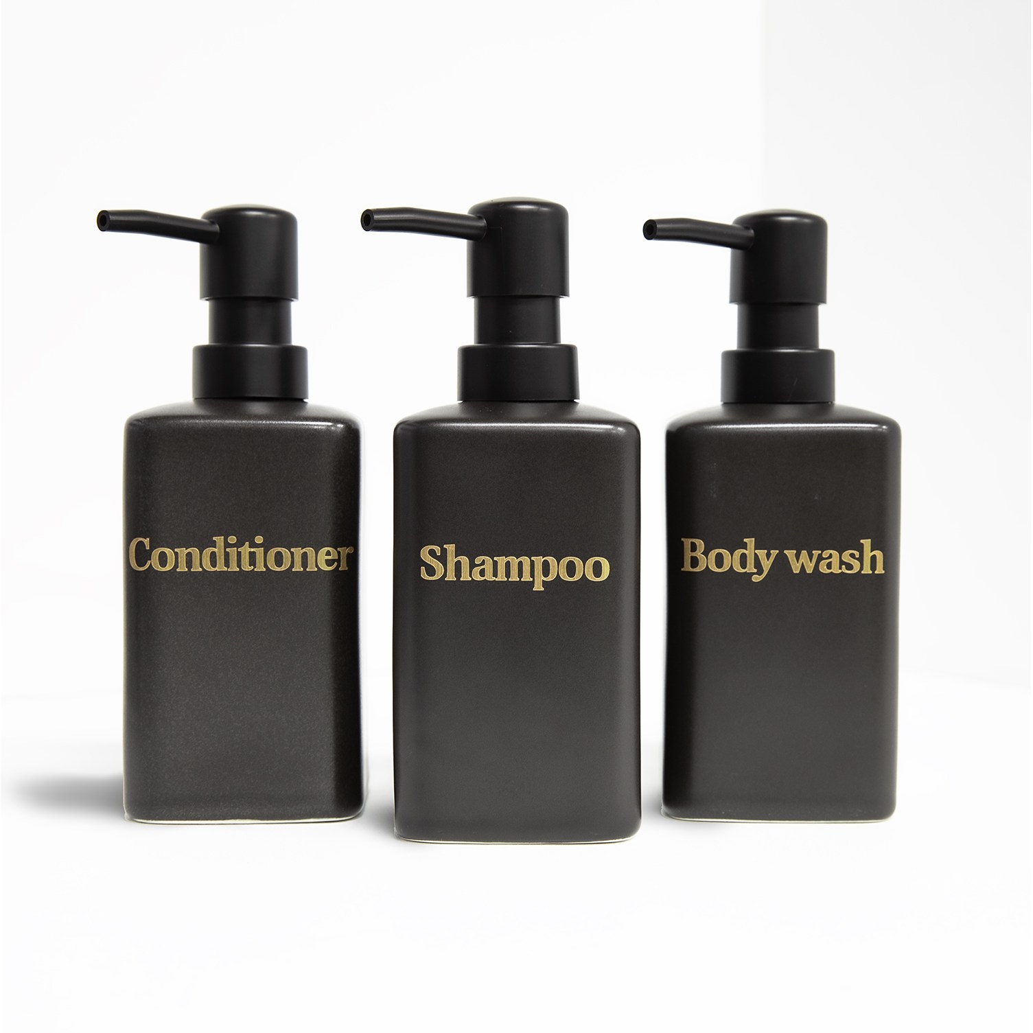 홈스토킹 370ml 사각 도자기 욕실 디스펜서 3구 2구 1구 샴푸통 주방세제 공병 12,900원