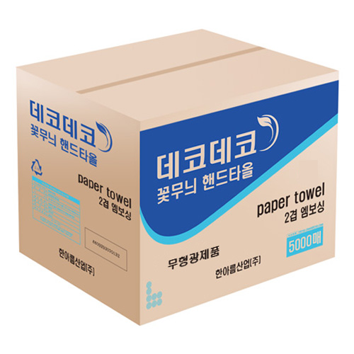 한아름산업 데코데코꽃무늬 핸드타올2겹 5000매/4000매, 1박스, 5000개입 40,500원