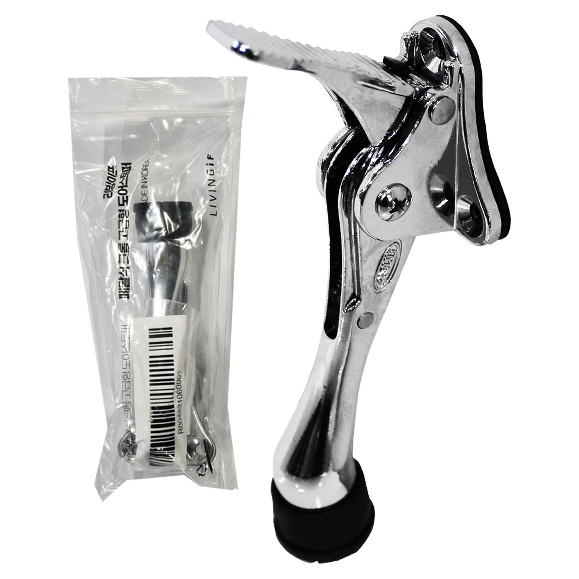 리빙이프 페달식 크롬 고급형 도어스토퍼 6,400원