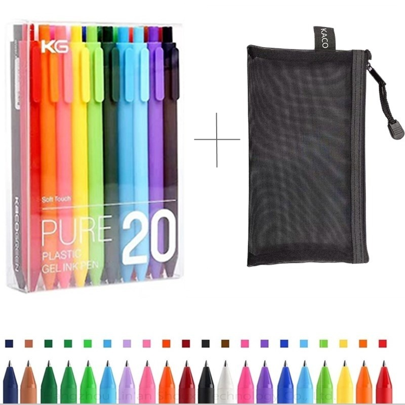 KACO PURE 소프트 0.5mm젤펜 20p+만능 필통 22,800원