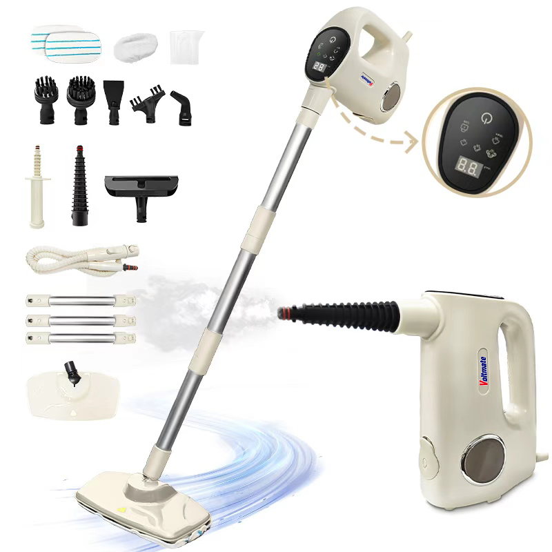 Voltmate 핸디형 스팀청소기 12 in 1 고압 핸디 터치스크린 스팀 밀대 주방 화장실 거실 창문 소파 등 스팀 고온 살균 스팀청소기, 베이지 74,900원