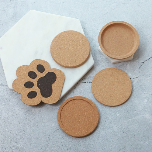 코르크 코스터 컵받침 원형 티코스터 1P 1,350원