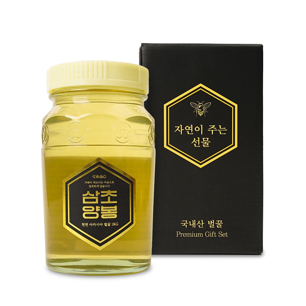 삼초양봉 국내산 천연벌꿀 선물세트 천연 아카시아꿀, 3개, 1kg 102,000원