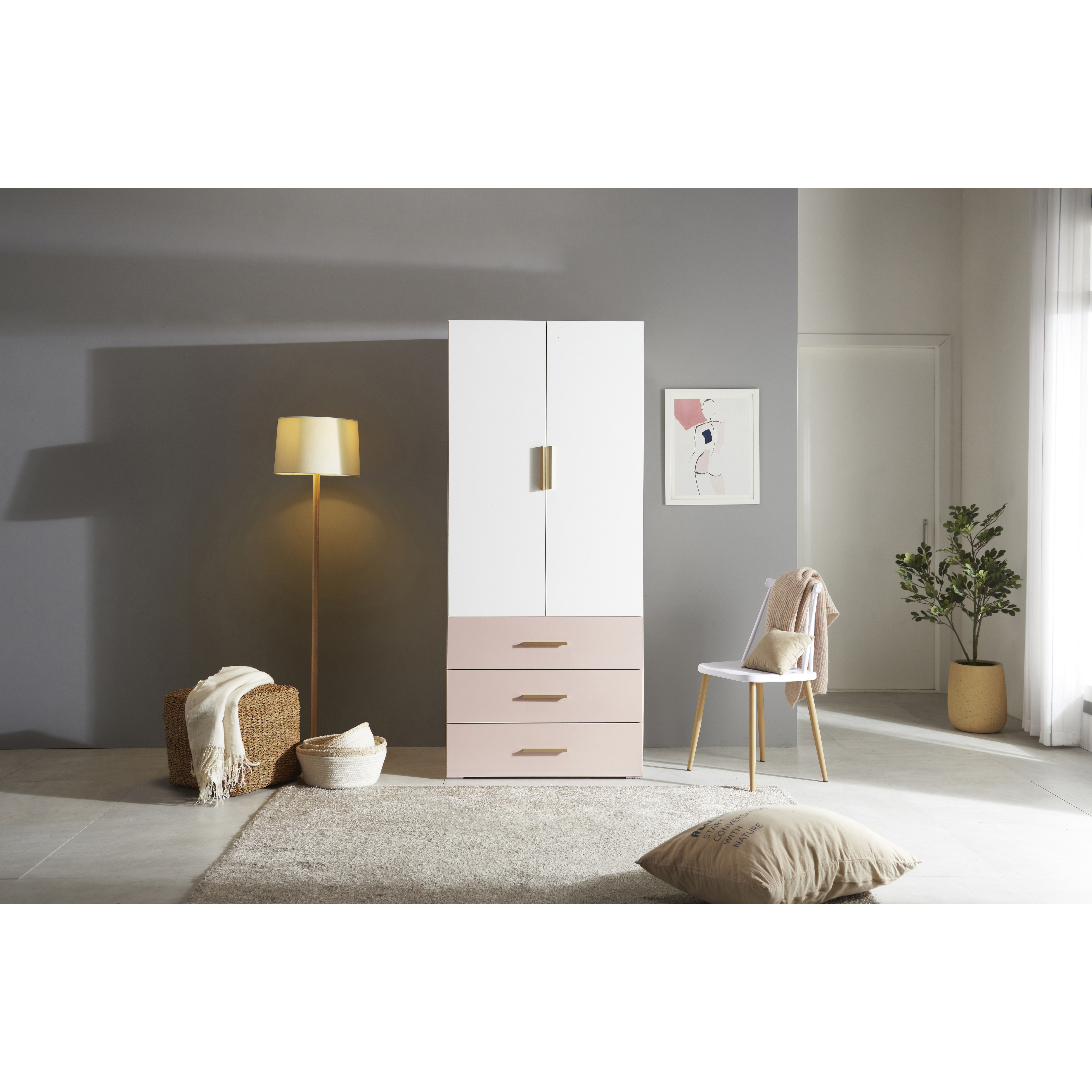 장인가구 비쥬얼 3단서랍 800 옷장 YS204 111,000원