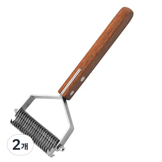 허그마이펫 강아지 고양이 죽은털 제거 양날 우드 브러쉬, 2개, 브라운 17,430원
