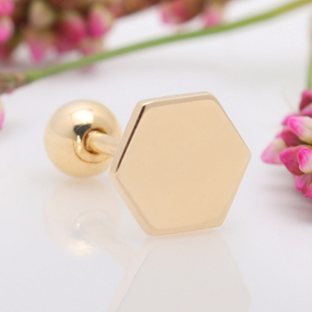 쥬골드 14K피어싱 PE16 육각도형 14K귀걸이 귀걸이 60,900원