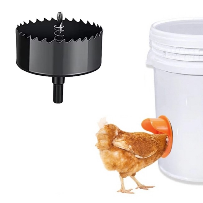 핸셀 DIY 자동 사료통만들기 양계장 조류 닭 먹이 모이 급식기 급여기 홀쏘별도 구매 미포함, 1개 5,000원